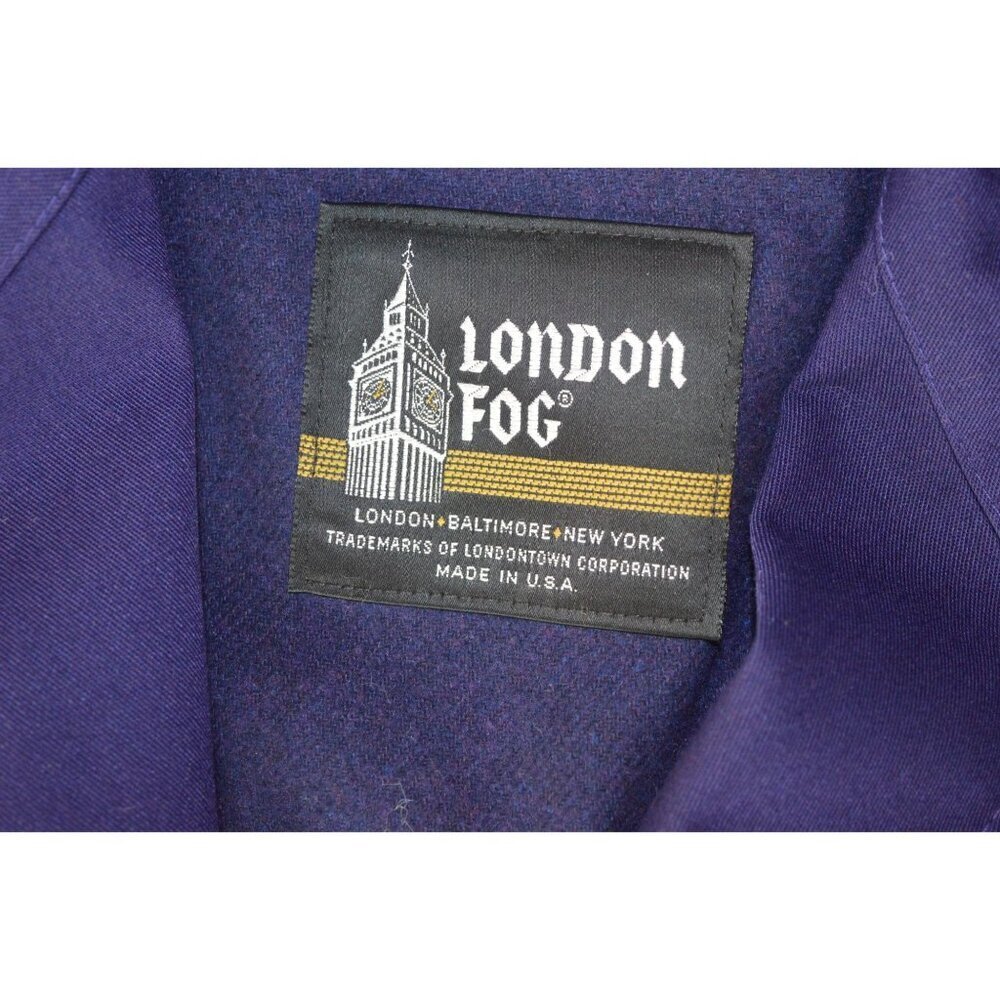 Vintage London Fog Plum Purple Winter Trench Coat Women's 8 Petite Minimalist - Picture 5 of 12